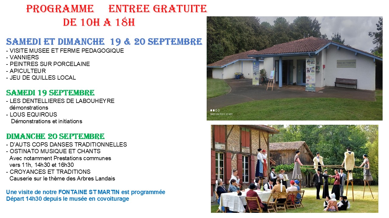 JOURNÉES DU PATRIMOINE – 19 et 20 sept 2026